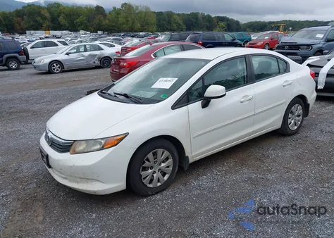 2012 Honda Civic Lx из США, поврежденный, VIN 19XFB2F53CE107400